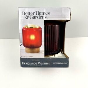 Better Homes And Gardens Red Lantern Gold Trim Wooden Base Fragrance Warmer